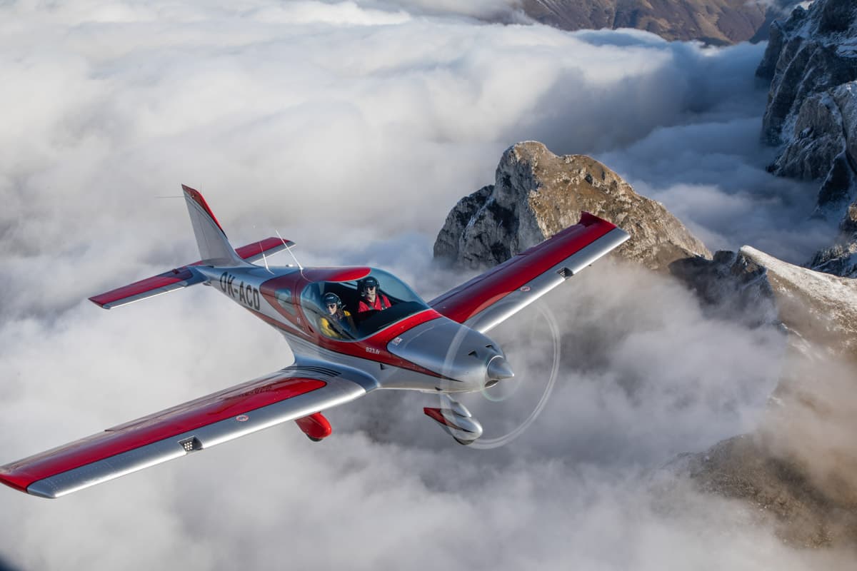 Bristell B23 cruising above the clouds