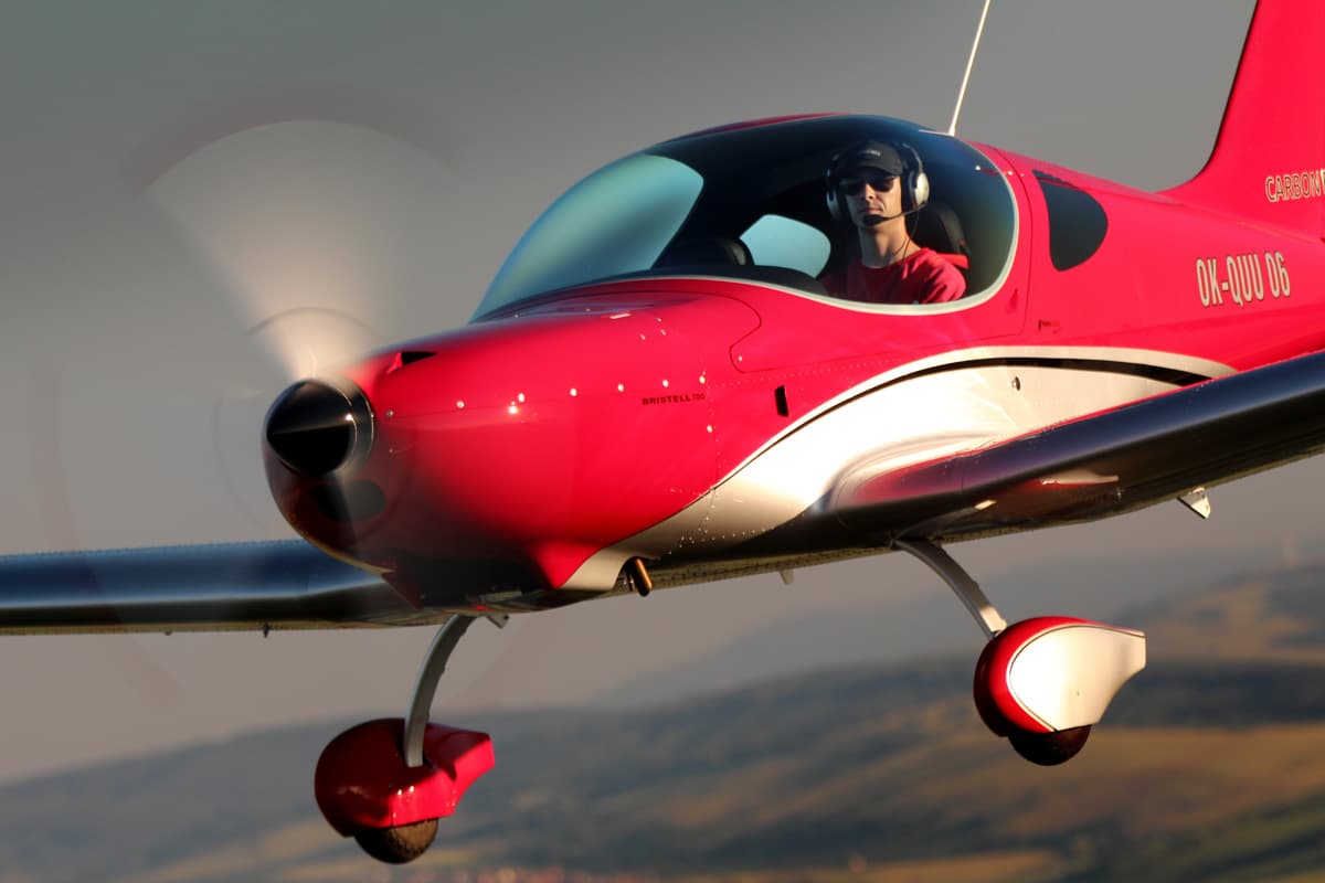 Bristell TDO low pass over the countryside
