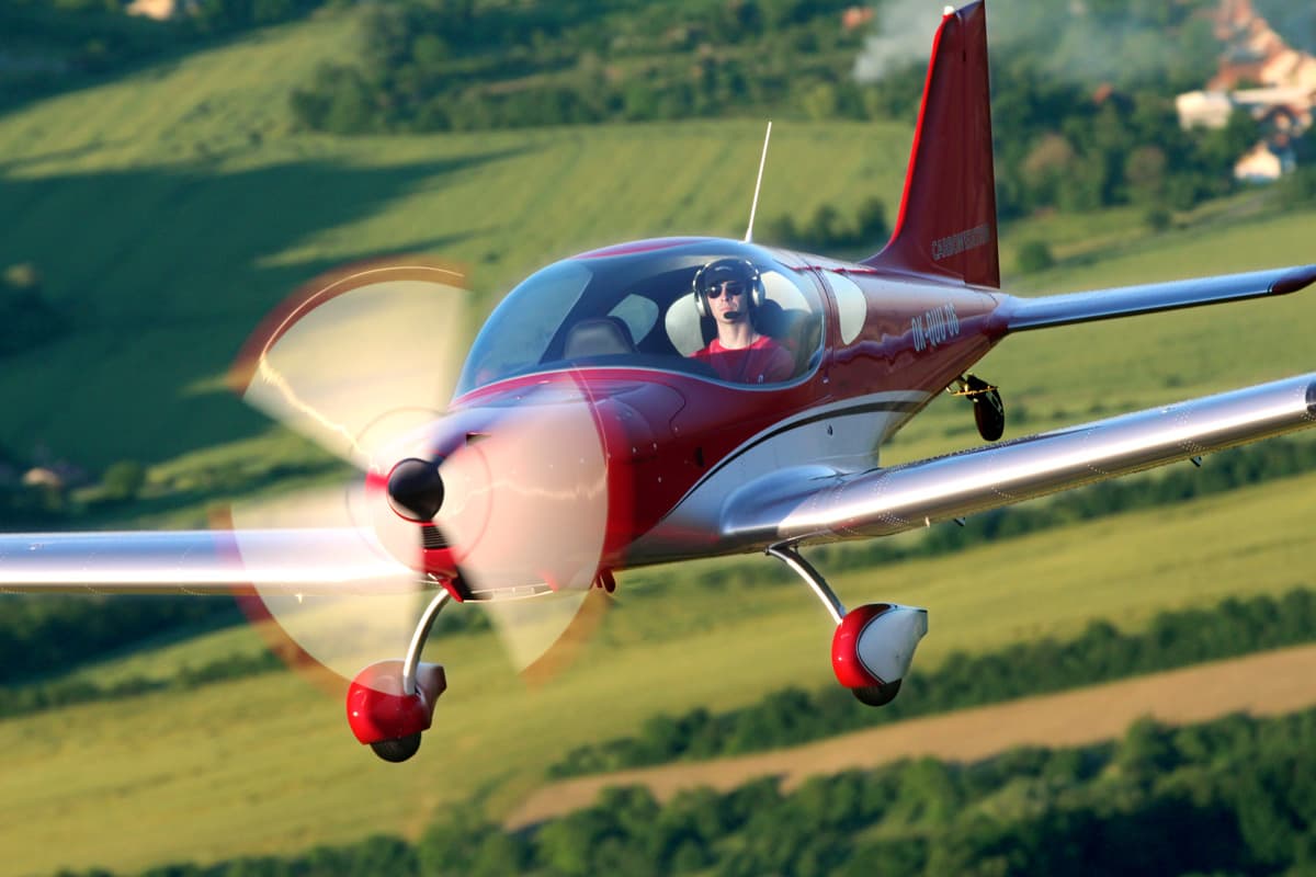 Head-on view of the Bristell TDO showing its wide canopy