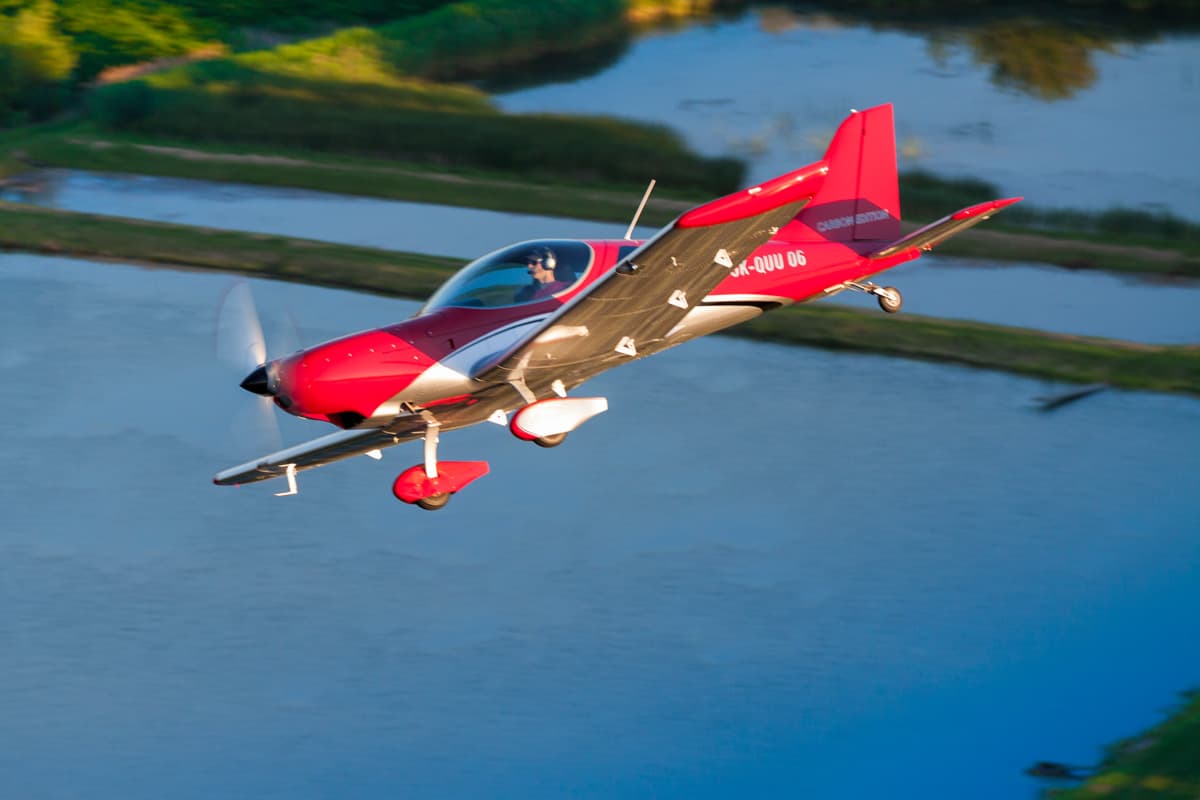 Bristell TDO banking over open countryside